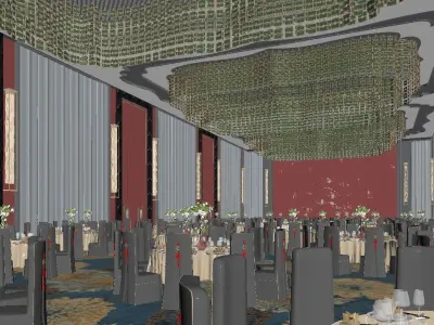 Ballroom shanghai banquet hall 3D model