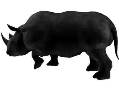 Rhino Rigged and Animated Low-poly 3D model