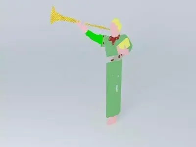 Angel man with trumpet Free 3D model