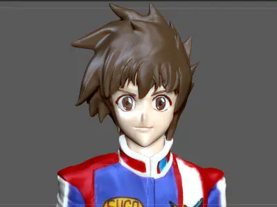 KAZAMI HAYATO ASURADA CYBER FORMULA STATUE DIORAMA RACE ANIME 3D print model