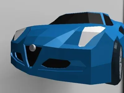 LOW POLY Alfa Romeo 4c  Low-poly 3D model