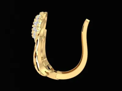 Luxury Diamond Cluster Hoop Earrings for Women 1141 3D print model