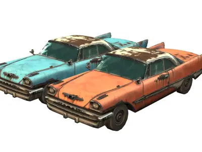 Rusty Car Low-poly 3D model
