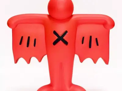 Keith Haring Flying Devil Red toy 3D print model