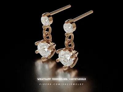 Hanging earrings Free 3D print model