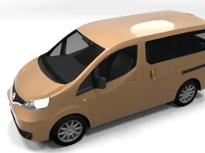 NISSAN EVALIA NV-200 LOWPOLY Low-poly 3D model