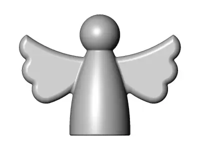 Guardian angel winged peg doll decor sculpture 3D print model