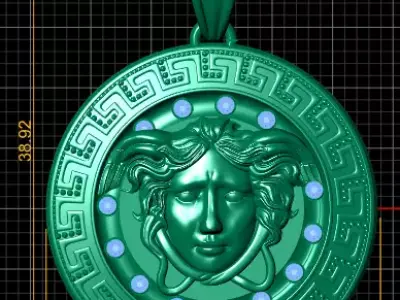 Gold medallion pendant 3D printable model   3D print model