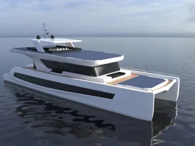 Luxury Solar Catamaran 3D model