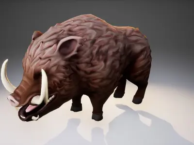 Stylized Boar Low-poly 3D model
