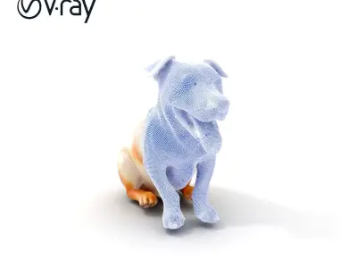 Sitting Dog Model Pack for Animation and Games Low-poly 3D model