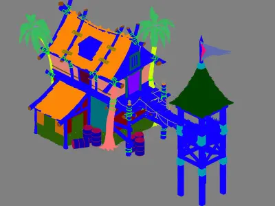 Game Blue Sail Camp - House 02 3D model