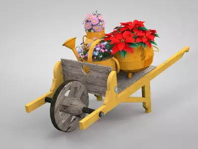 Garden Decor Antique Welbarrow 3D model