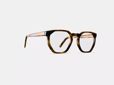 Tobias Eyeglasses in Woodgrain Tortoise Matte 3D model