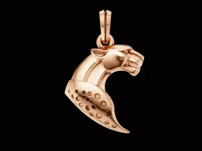 Panther Head Pendant  Fashion Luxury Jewelry 3D Print Model 3D print model