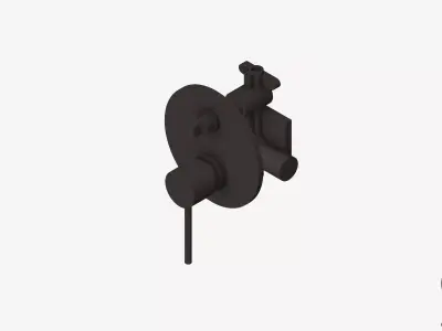 Wall Mixer Tap - Luxury - Sleek - Diverter Low-poly 3D model