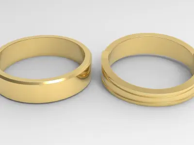 Gentleness Couple Ring Gold 3D print model