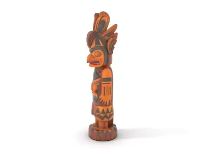 Totem Pole Model Pack with Tribal Details Low-poly 3D model