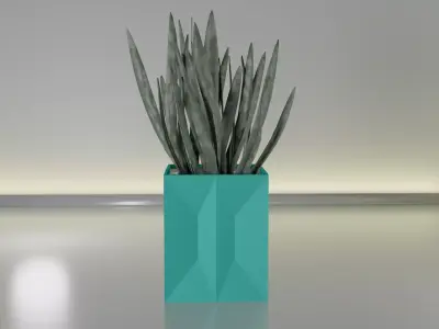 succulent plant pot 17 3D print model