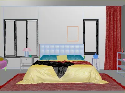 Parisian interior scene 3D model 3D model