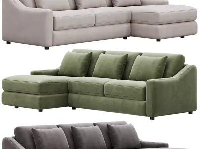 Ashby Sofa Two-Piece Chaise Sectional By Arhaus 3D model