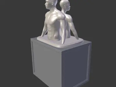 Woman and man Statue 3D model