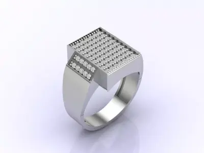 Print Ready STL 3DM  Gents Rings Diamond Men Ring  3D print model 107