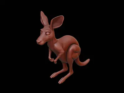 Kangaroo Animal Sculpture 3D print model get