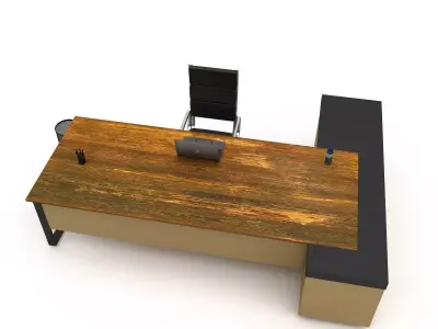 office boss table 01 3D model Low-poly 3D model
