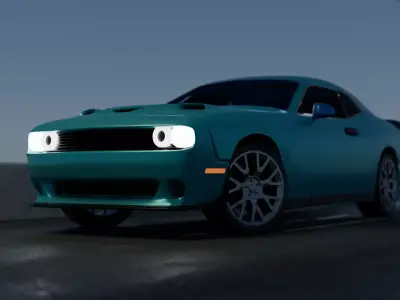 Realistic Racing Blue Car  Low-poly 3D model