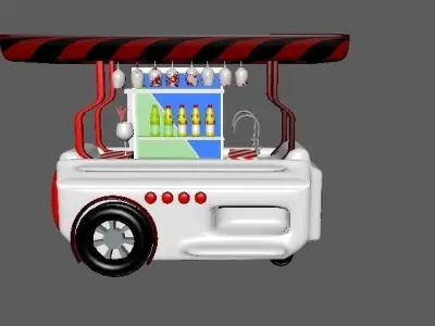 Drink Cart -colorful Free low-poly 3D model