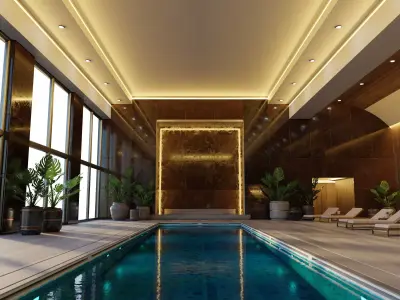 Luxury Swimming Pool 3D model - blend - fbx - obj 3D model