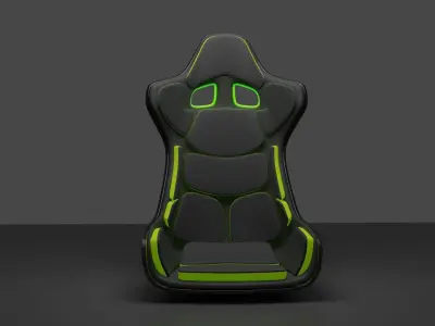 neon green sport bucket seat Low-poly 3D model