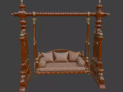 Wooden Swing 3D model