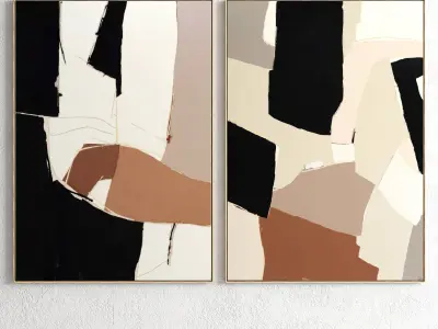 Plaster Two Photo Frame 86 Low-poly 3D model