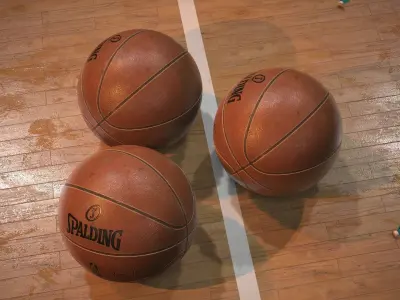 Mid Poly Worn Basketball PBR 3D Model 3D model