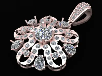 PRECIOUS FLORAL PENDANT 3D PRINTABLE MODEL  3D print model