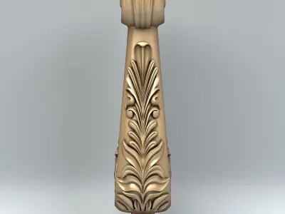 Newel post 005 3D model