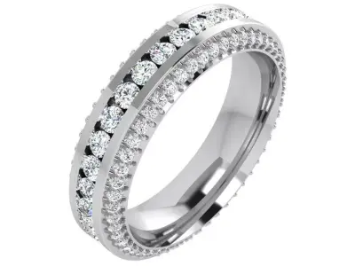 Diamond Channel Setting Band 4405 3D print model
