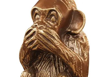 Monkey figurine I dont say anything 3D model