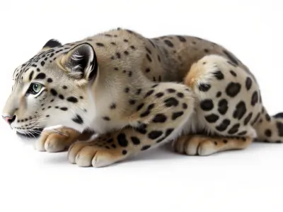Elusive Snow Leopard Sculpture model pack Low-poly 3D model