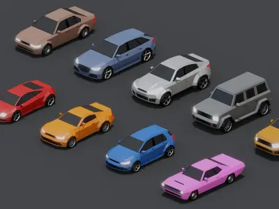 Stylized Lowpoly Cars Low-poly 3D model