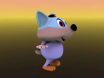 KOYOTE CARTOON Low-poly 3D model