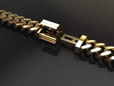Cuban Chain Bracelet Necklace Link SIZE 5MM Width 3D print model