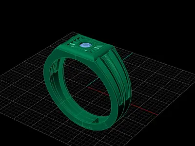 Print Ready STL 3DM  Gents Rings Diamond Men Ring  3D print model 57