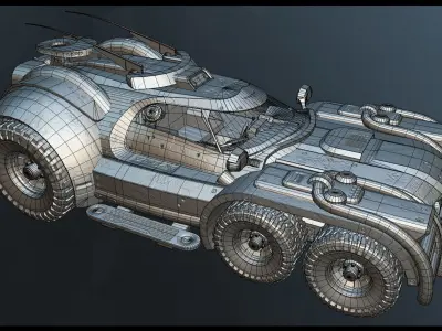 Marauder - Derelict Tug Vehicle Low-poly 3D model