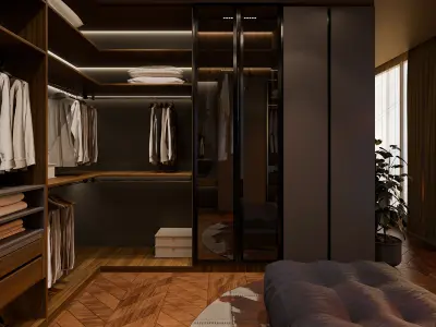 Walk In Closet Wardobe Contemporer Blender-Fbx-Obj 3D model