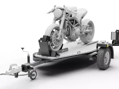 Motorcycle trailer 3D model