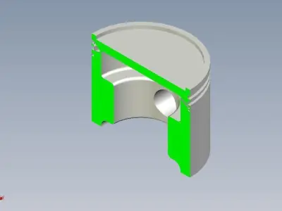 Piston with cover Free 3D model