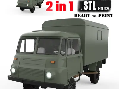 Robur LO 2002 3D printable truck model scale vehicle STL 3D print model
